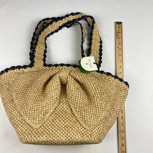 Kate Spade Raffia Bow Tote Bag - kate spade new york x Target Natural NWT - Picture 13 of 14